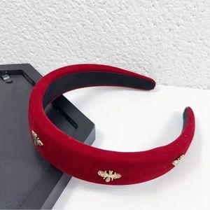 Super Cute Velvet Headband w/ Gold Bees - Multiple colors!